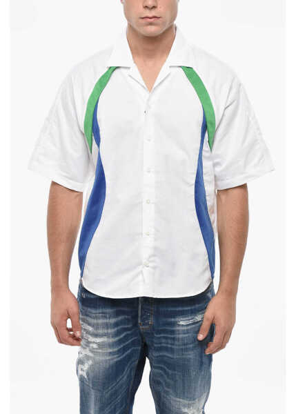 Camasi casual DSQUARED2 Short Sleeve Shirt With Contrasting Bands White Barbati (BM 19501580) 1