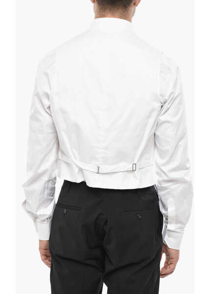 Veste costum CORNELIANI Honeycomb Cotton Master Formal Vest White Barbati (BM 19501583) 2