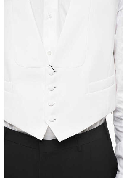 Veste costum CORNELIANI Honeycomb Cotton Master Formal Vest White Barbati (BM 19501583) 3