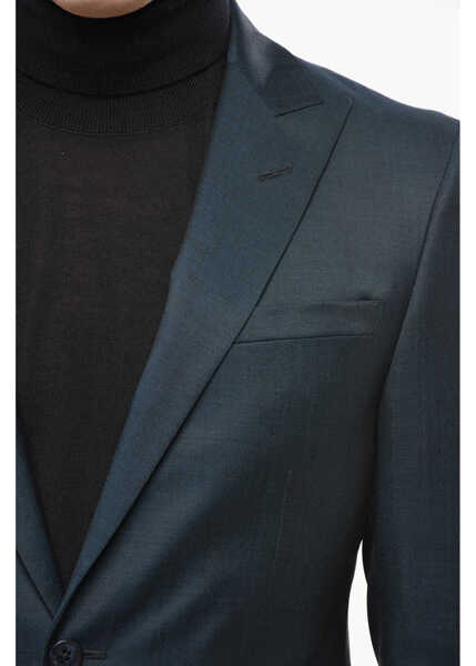 Costume CORNELIANI Virgin Wool Side Vents Peak Lapel Refined 2-Button Suit Blue Barbati (BM 19501586) 3