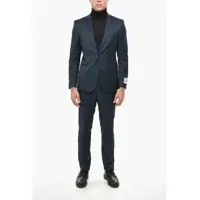 Costume Virgin Wool Side Vents Peak Lapel Refined 2-Button Suit Barbati
