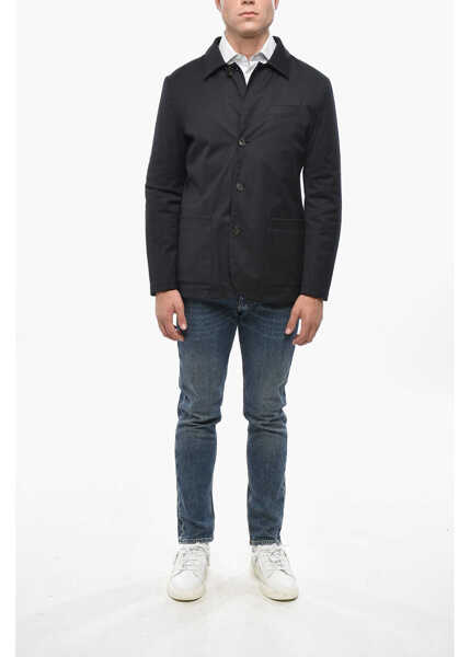 Jachete CORNELIANI Reversible Agropoli Jacket With Front Buttoning Blue Barbati (BM 19501592) 4
