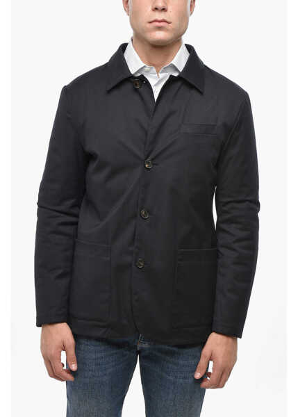 Jachete CORNELIANI Reversible Agropoli Jacket With Front Buttoning Blue Barbati (BM 19501592) 1