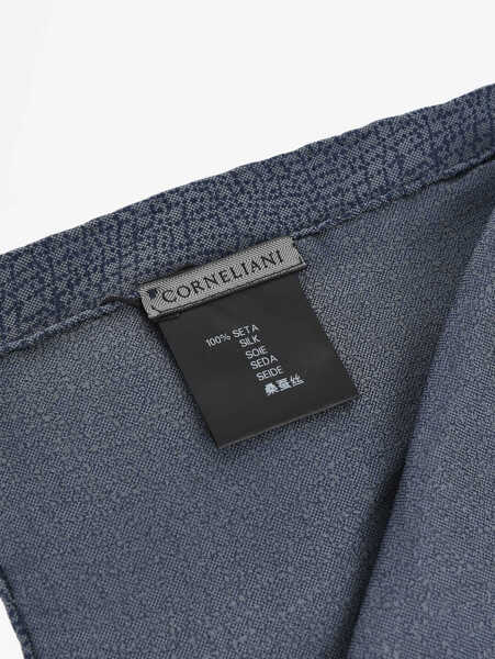 Esarfe CORNELIANI Patterned Silk Pocket Square Blue Barbati (BM 19501598) 3