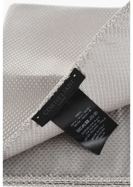 Esarfe CORNELIANI Code Pure-Silk Pocket Square With Jacquard Motif Beige Barbati (BM 19501601) 2