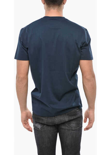 Tricouri DSQUARED2 Contrasting Logo Crew-Neck T-Shirt Blue Barbati (BM 19501616) 2