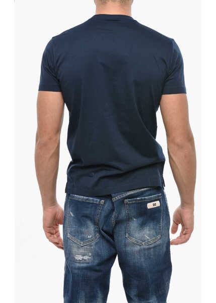 Tricouri DSQUARED2 Cotton Crew-Neck T-Shirt With Print Blue Barbati (BM 19501628) 2