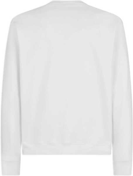 Bluze de trening DSQUARED2 Fleeced-Cotton Crew-Neck Sweatshirt White Barbati (BM 19501634) 2