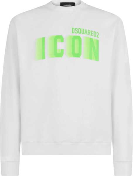 Bluze de trening DSQUARED2 Fleeced-Cotton Crew-Neck Sweatshirt White Barbati (BM 19501634) 1