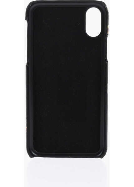 Huse mobil & tablete DSQUARED2 Eco-Leather Iphone X Case With Floral Motif Black Barbati (BM 19501646) 2