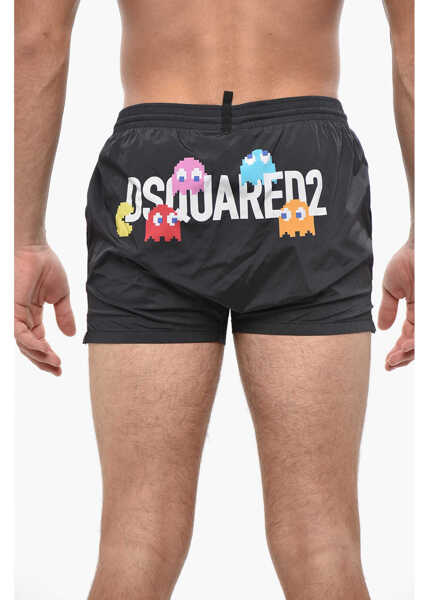 Sorturi de baie DSQUARED2 Solid Color Swim Shorts Black Barbati (BM 19501658) 2