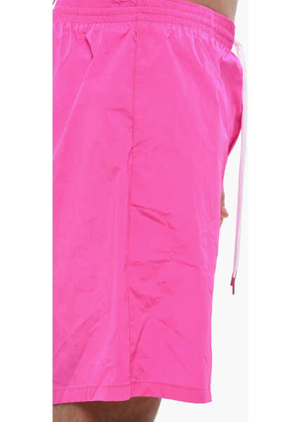 Sorturi de baie DSQUARED2 Icon Solid Color Swim Shorts With Printed Logo Pink Barbati (BM 19501661) 2