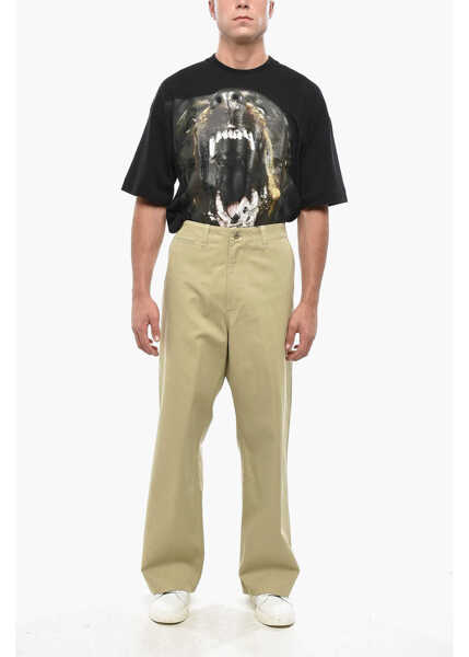 Pantaloni casual Burberry Cotton Chinos Pants With Belt Loops Military Green Barbati (BM 19501667) 3