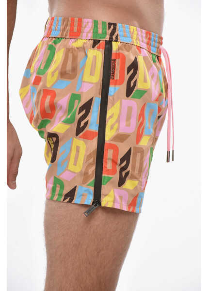 Sorturi de baie DSQUARED2 Nylon Swim Shorts With All-Over Logo Multicolor Barbati (BM 19501673) 2