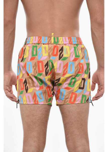 Sorturi de baie DSQUARED2 Nylon Swim Shorts With All-Over Logo Multicolor Barbati (BM 19501673) 3
