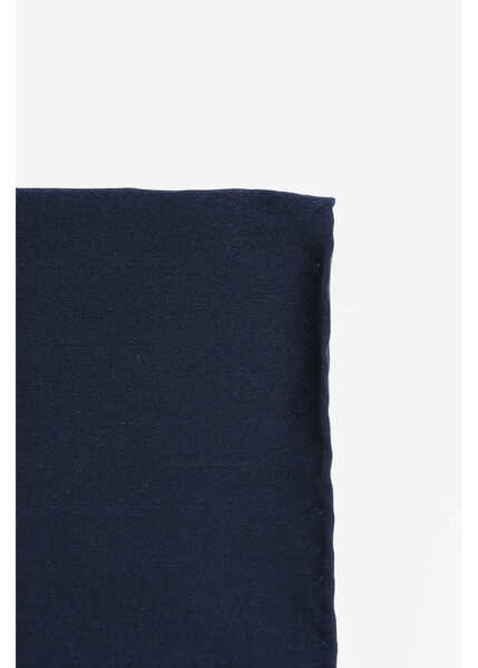 Esarfe CORNELIANI Solid Color Pure Silk Pocket Square Blue Barbati (BM 19501682) 2