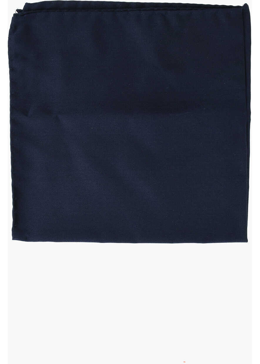 Esarfe CORNELIANI Solid Color Pure Silk Pocket Square Blue Barbati (BM 19501682) 1
