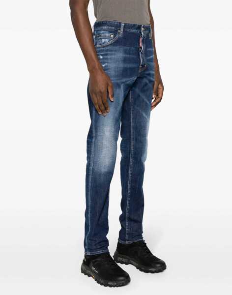 Blugi drepti DSQUARED2 Regular Waist Regular Fit Jeans Blue Barbati (BM 19502726) 3