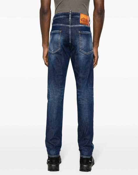 Blugi drepti DSQUARED2 Regular Waist Regular Fit Jeans Blue Barbati (BM 19502726) 4