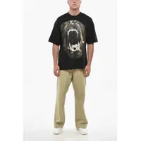 Tricouri 1989 STUDIO pentru Barbati - Tricouri 1989 STUDIO Solid Color Crewneck T-Shirt With Maxi Print Black Barbati (BM 19502735) - B-mall.ro