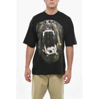 Tricouri Solid Color Crewneck T-Shirt With Maxi Print Barbati