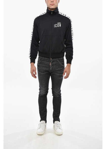 Bluze de trening DSQUARED2 Nylon Sweatshirt With Logoed Side Bands Black Femei (BM 19502750) 4