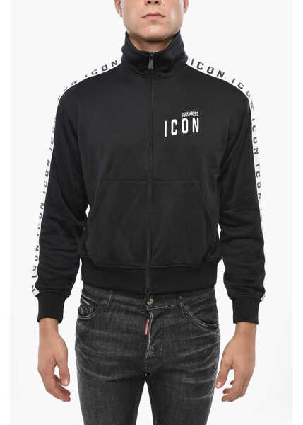 Bluze de trening DSQUARED2 Nylon Sweatshirt With Logoed Side Bands Black Femei (BM 19502750) 1