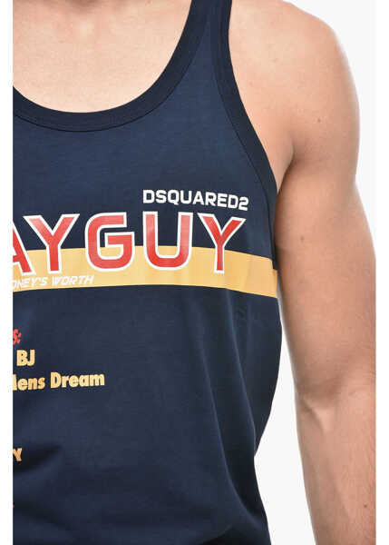 Maiouri DSQUARED2 Printed Tank Top Blue Barbati (BM 19502759) 3