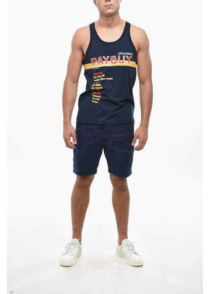 Maiouri DSQUARED2 Printed Tank Top Blue Barbati (BM 19502759) 4