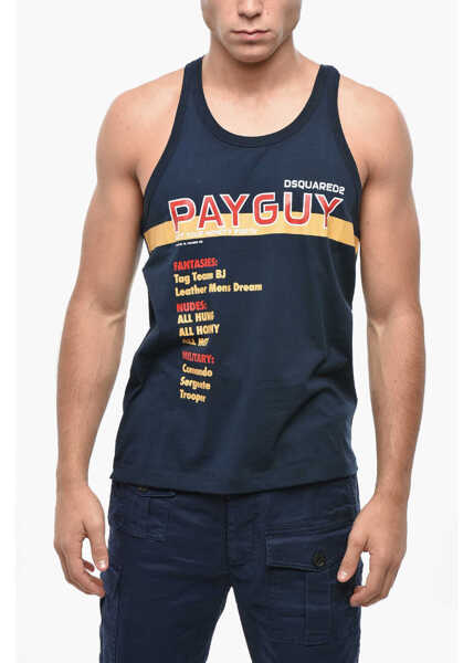 Maiouri DSQUARED2 Printed Tank Top Blue Barbati (BM 19502759) 1