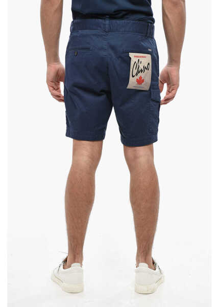 Pantaloni scurti DSQUARED2 Gabardine Cotton Shorts With Belt Loops Blue Barbati (BM 19502762) 2