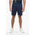DSQUARED2 Gabardine Cotton Shorts With Belt Loops Blue