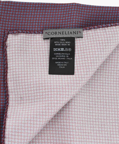Esarfe CORNELIANI Silk Pocket Square With Micro Patterns Burgundy Barbati (BM 19502771) 3