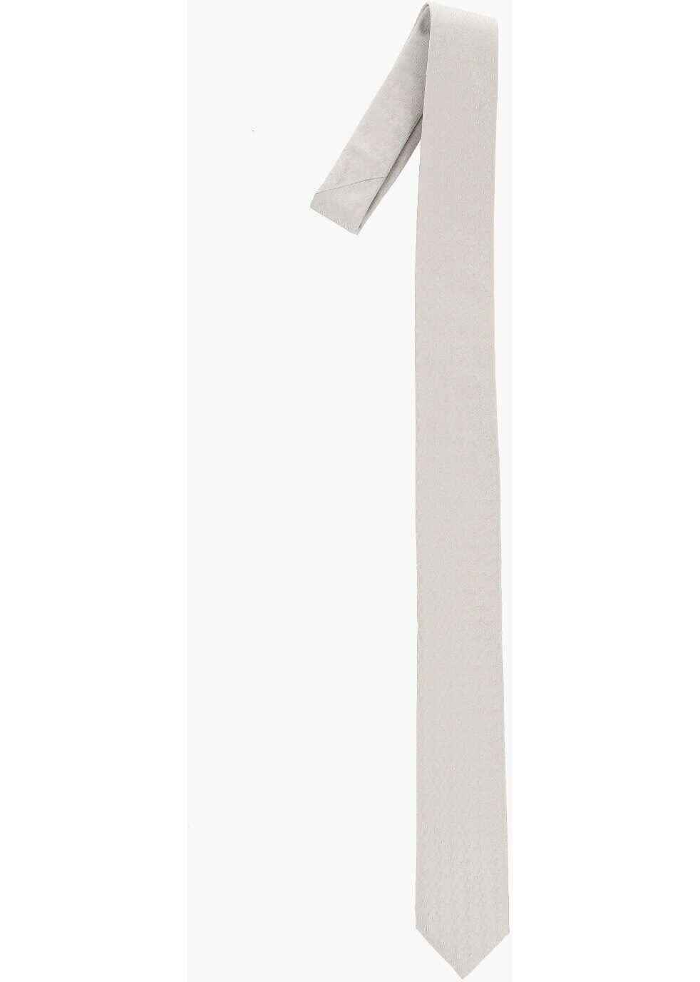 Cravate CORNELIANI Solid Color Silk Tie With Basketweave Motif Beige Barbati (BM 19502777) 1