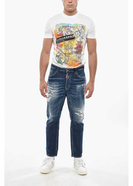 Blugi drepti DSQUARED2 Regular Waist Regular Fit Jeans Blue Barbati (BM 19502789) 3