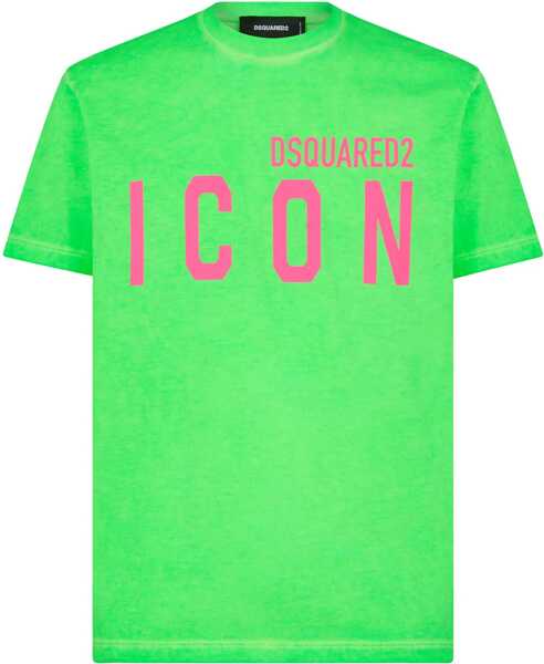 Tricouri DSQUARED2 Icon Cotton Crew-Neck T-Shirt With Print Green Barbati (BM 19502792) 1