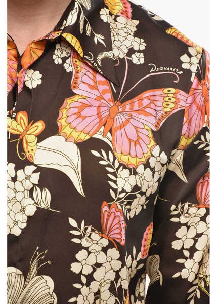Camasi casual DSQUARED2 Floral-Motif Shorts Sleeve Shirt Multicolor Barbati (BM 19502816) 3