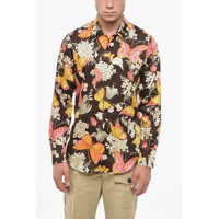 Camasi casual Floral-Motif Shorts Sleeve Shirt Barbati