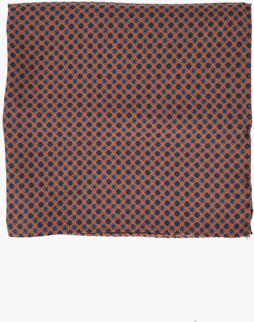 Esarfe CORNELIANI Patterned Silk Pocket Square Orange Barbati (BM 19502843) 1