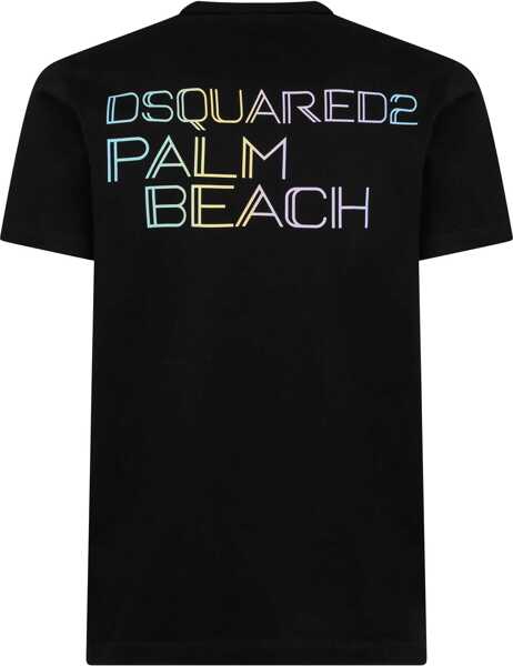 Tricouri DSQUARED2 Cotton Crew-Neck T-Shirt With Logo Black Barbati (BM 19502858) 2
