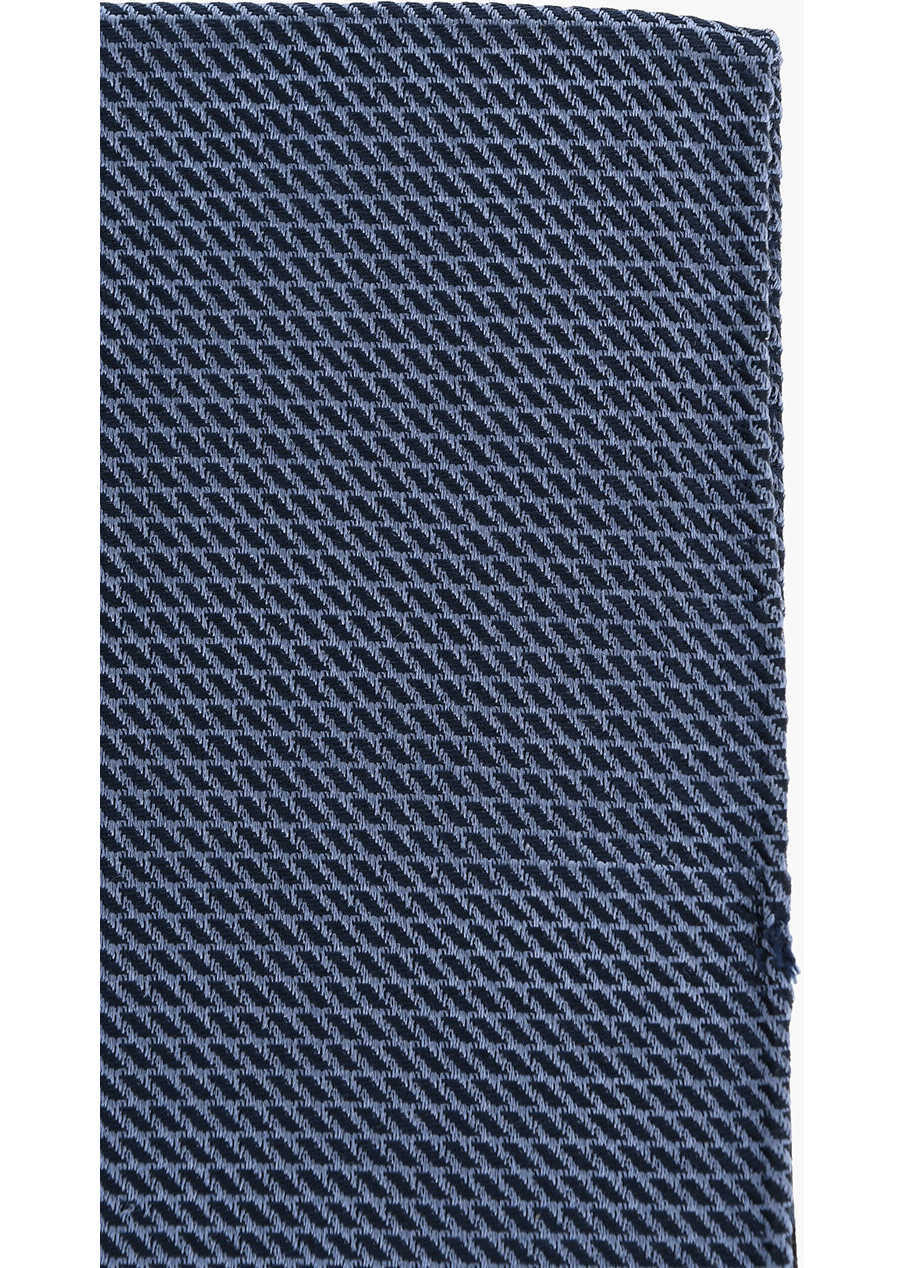 Esarfe CORNELIANI Cc Collection Silk-Blend Pocket Square With Micro Motifs Blue Barbati (BM 19502867) 2