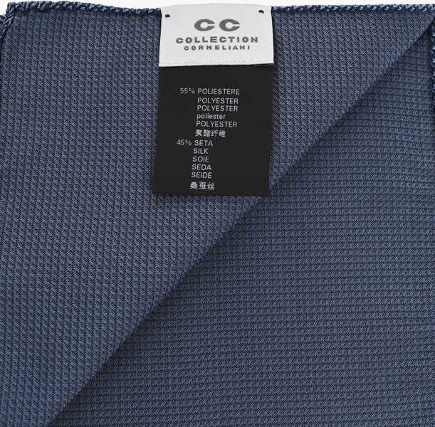Esarfe CORNELIANI Cc Collection Silk-Blend Pocket Square With Micro Motifs Blue Barbati (BM 19502867) 3