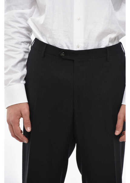 Pantaloni eleganti CORNELIANI Virgin Wool Solid Color Pants Black Barbati (BM 19502876) 2