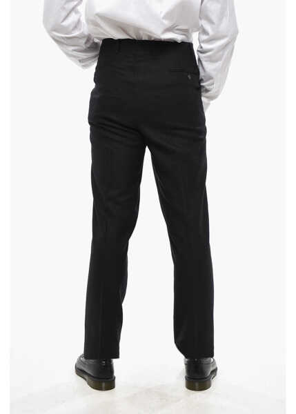 Pantaloni eleganti CORNELIANI Virgin Wool Solid Color Pants Black Barbati (BM 19502876) 4