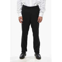 Pantaloni eleganti Virgin Wool Solid Color Pants Barbati