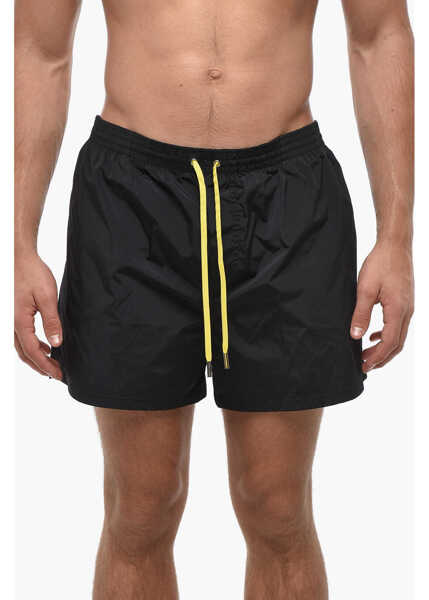 Sorturi de baie DSQUARED2 Pac Man Swim Shorts With Print Black Barbati (BM 19502909) 1