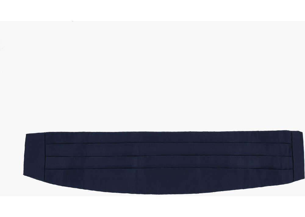 Curele CORNELIANI Pleated Silk Cummerbund Blue Barbati (BM 19502927) 1