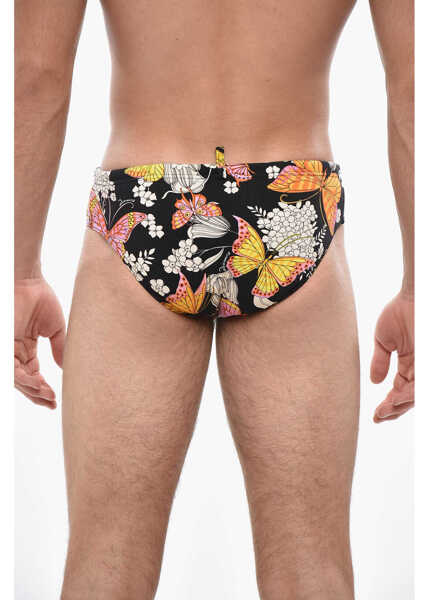 Slipi DSQUARED2 Printed Butterfly Swimsuit Slip Black Barbati (BM 19502942) 3