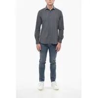 Camasi CORNELIANI pentru Barbati - Camasi casual CORNELIANI Circle Checked Cotton Blend Shirt With Spread Collar Blue Barbati (BM 19502951) - B-mall.ro