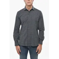 Camasi casual Circle Checked Cotton Blend Shirt With Spread Collar Barbati